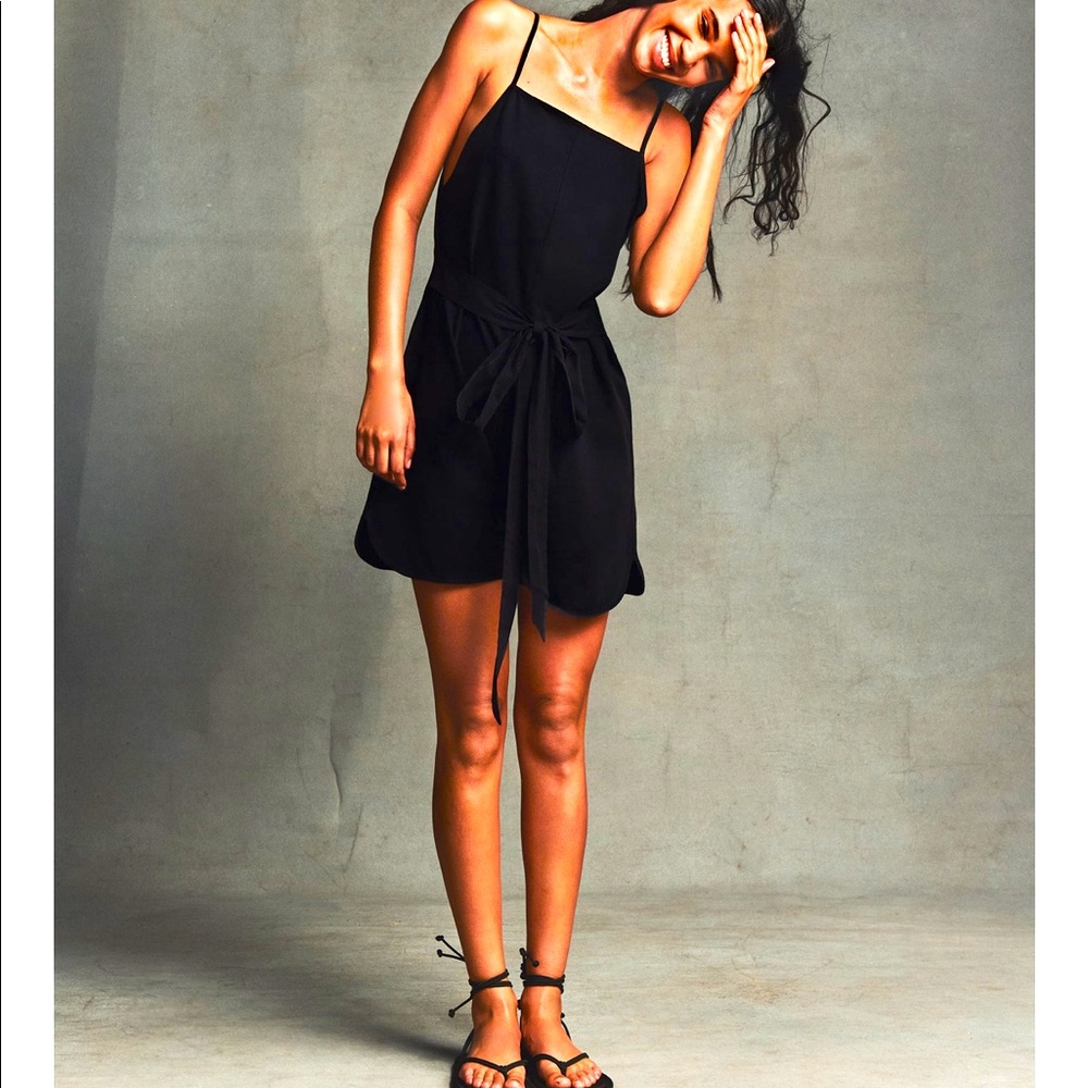 NWT ZARA BLACK TIE SHORT JUMPSUIT